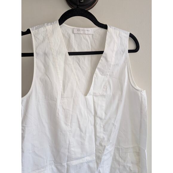 Everlane Women's Cotton Poplin V-Neck Tank Dress Sleeveless White Size 6 - Picture 4 of 13